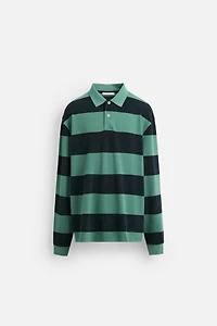 POLO DÉLAVÉ À RAYURES