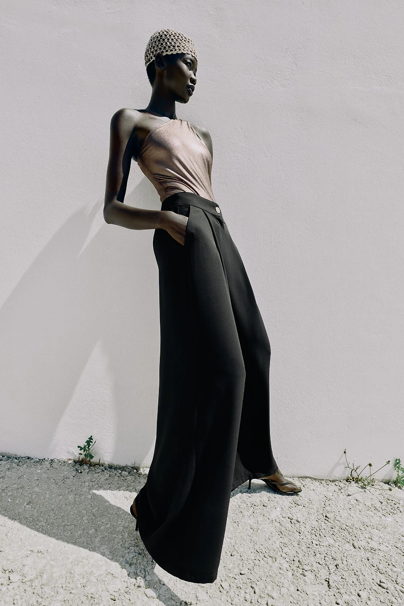 GOLD BUTTON PALAZZO PANTS