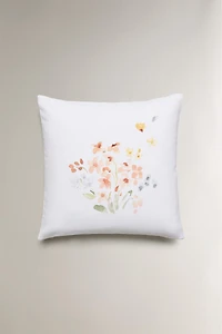 FLORAL PRINT THROW PILLOW COVER
