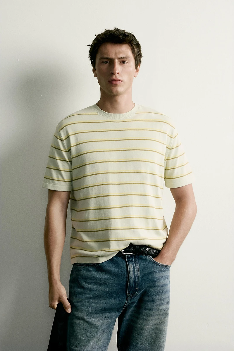 STRIPED REGULAR FIT KNIT T-SHIRT