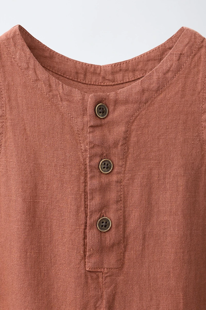 100% LINEN LONG JUMPSUIT