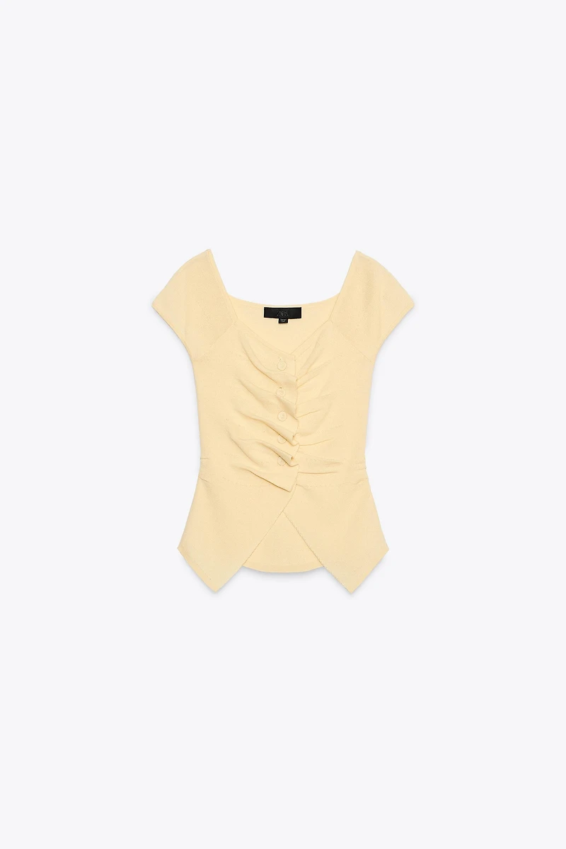 RUCHED KNIT TOP