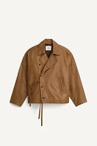 BLOUSON RELAXED EN CUIR NAPPA