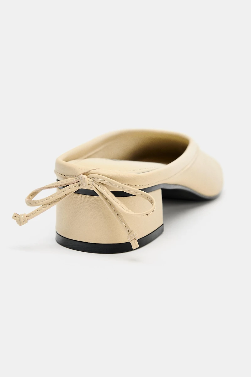 LEATHER SLINGBACK BALLET FLATS
