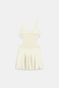 SATIN EFFECT CUT OUT SHORT DRESS