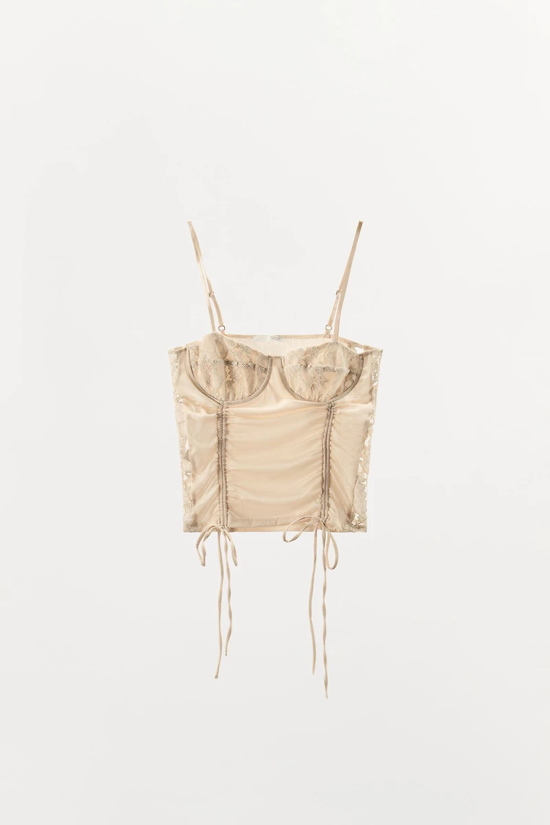 LACE COMBINATION CORSET TOP
