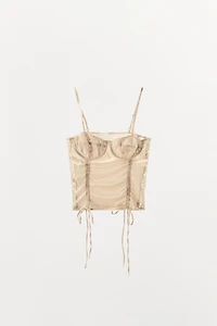 LACE COMBINATION CORSET TOP