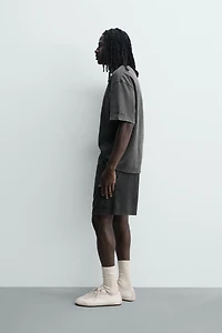 WASHED WAFFLE TEXTURE SWEATSHORTS
