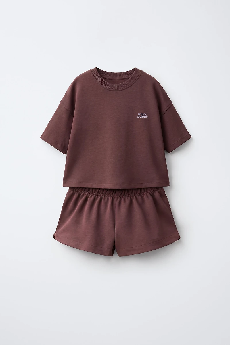 INTERLOCK T-SHIRT AND BERMUDA SHORTS SET