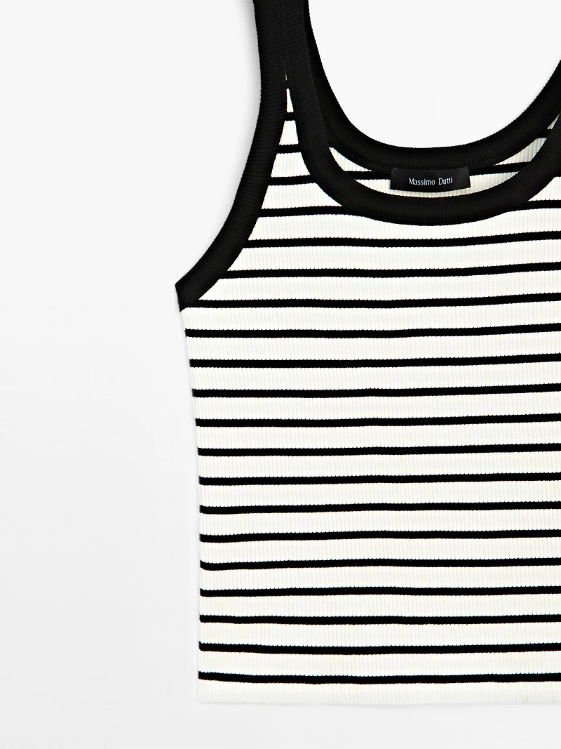 Stripe print vest top