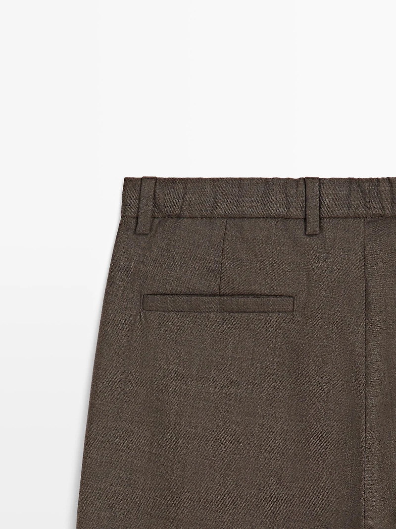 Pantalon à pinces en laine