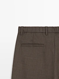 Pantalon à pinces en laine
