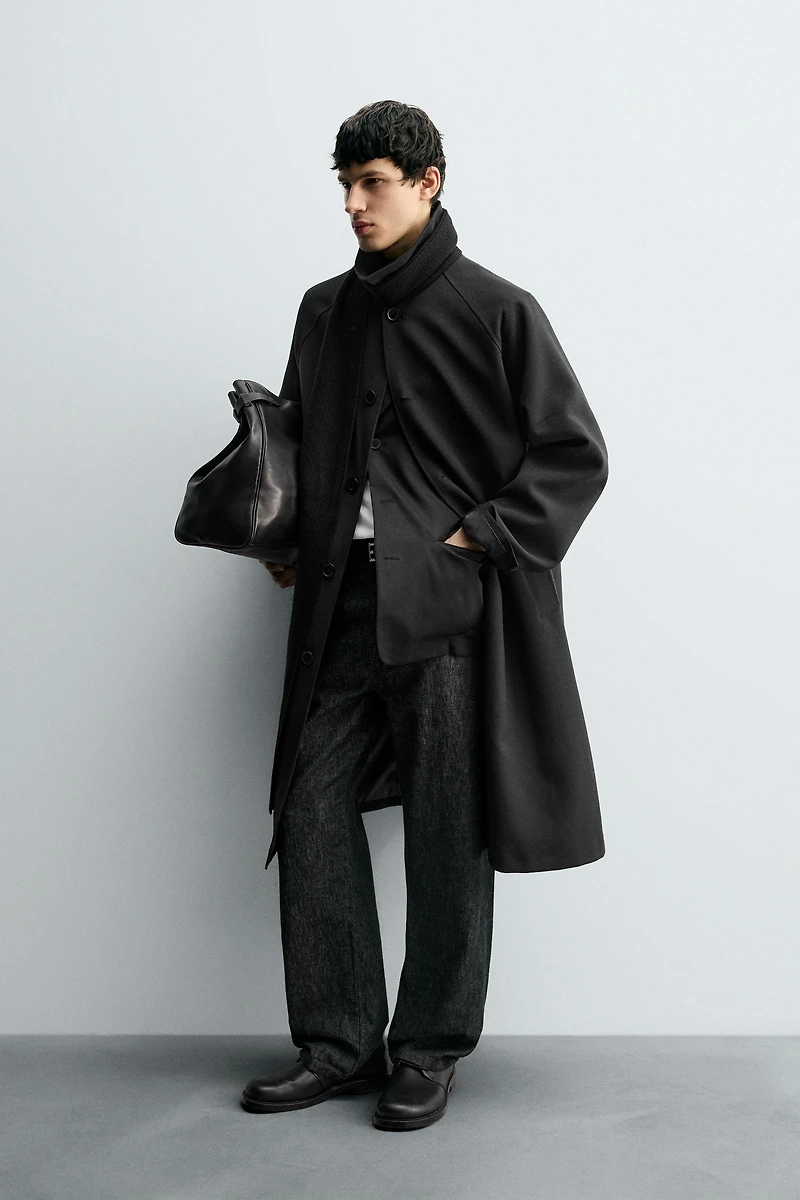 OVERSIZED WOOL BLEND TRENCH COAT
