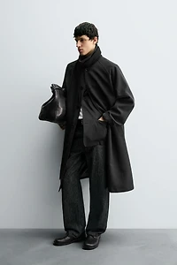 OVERSIZED WOOL BLEND TRENCH COAT