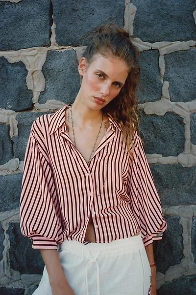 CHEMISE À RAYURES ET MANCHES BOUFFANTES