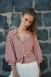 CHEMISE À RAYURES ET MANCHES BOUFFANTES