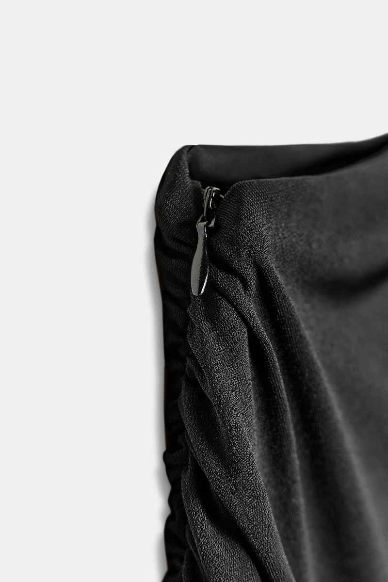 SHORT DRAPED SHIMMER DRESS