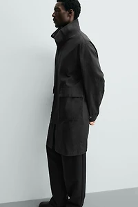 WAXED FINISH TRENCH COAT