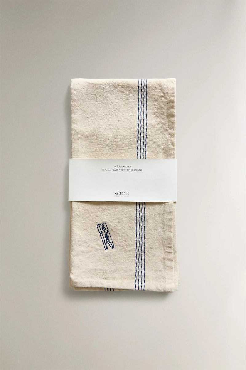 EMBROIDERED COTTON CLEANING KITCHEN TOWEL