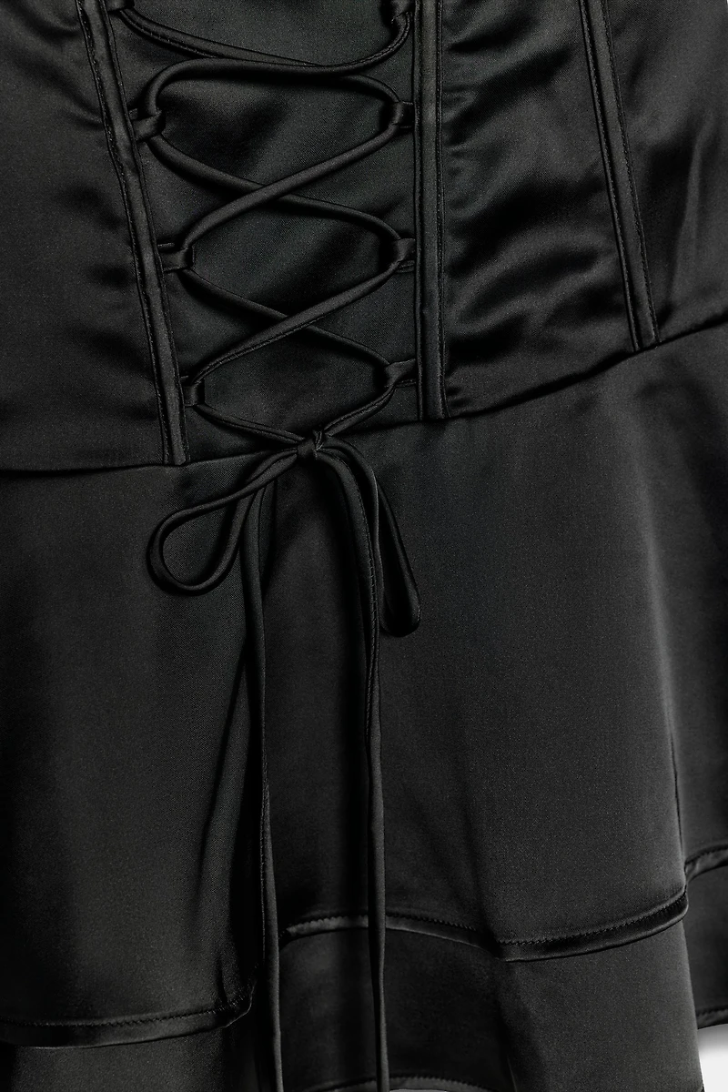 RUFFLED CORSET MINI DRESS
