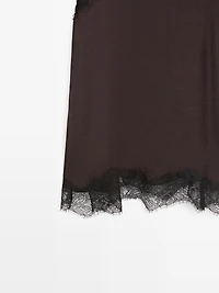 Camisole top with contrast lace detail