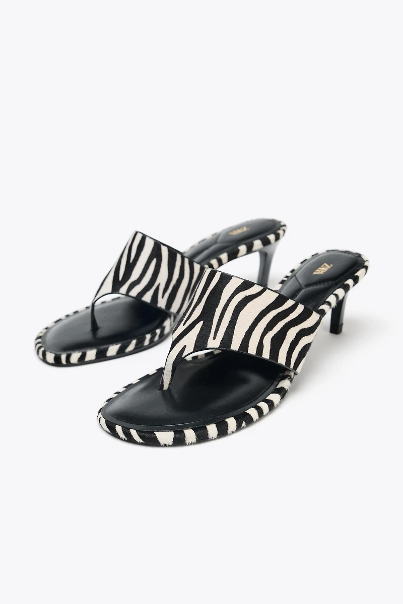 ANIMAL PRINT LEATHER SANDALS