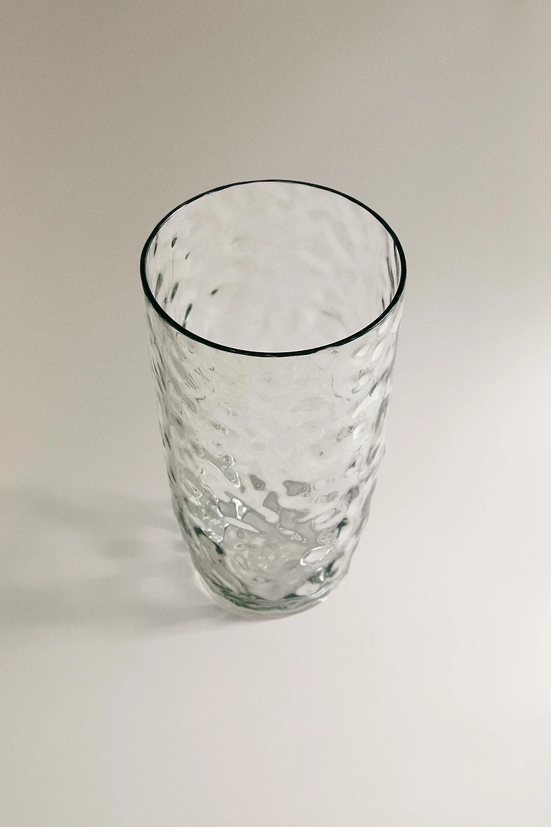 TALL ACRYLIC TUMBLER WITH TEXTURED DESIGN
