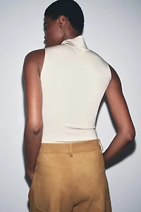 POLIAMIDE MOCK NECK TOP