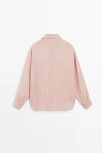 Flowing ramie pocket shirt