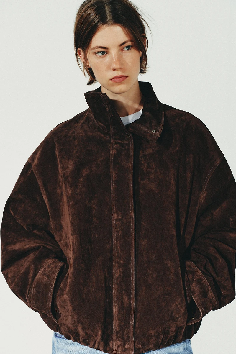 VESTE EN CUIR DAIM