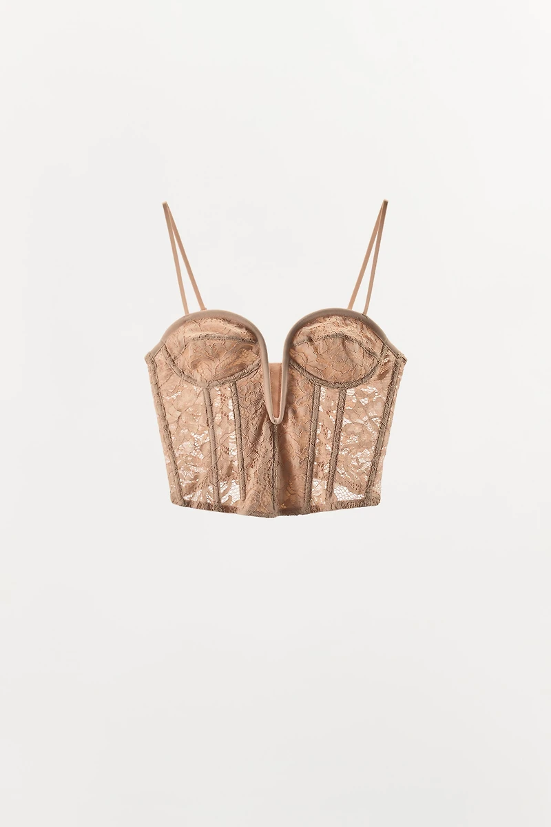 LACE NECKLINE CORSET