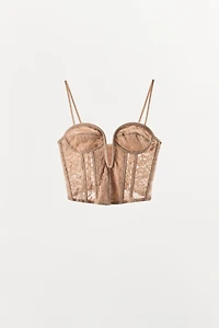 LACE NECKLINE CORSET