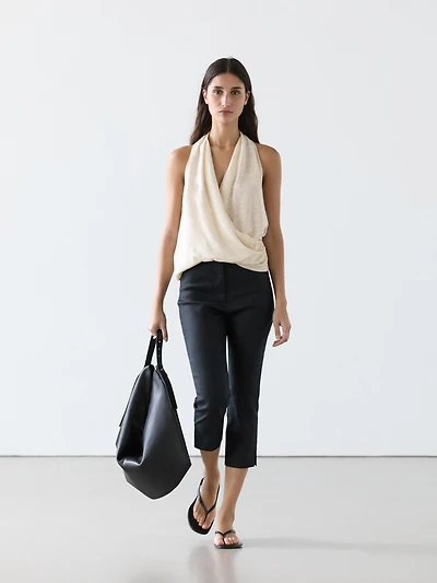 Surplice top with draped detail