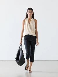 Surplice top with draped detail