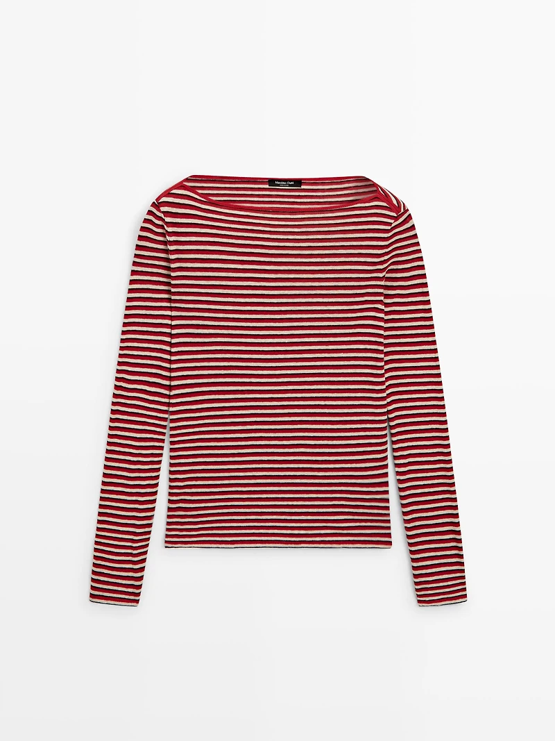 Striped long sleeve T-shirt