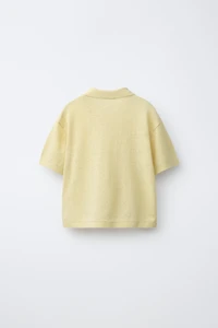 POLO EN MAILLE DE COTON ET LIN