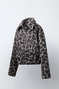 ANIMAL PRINT BOMBER JACKET