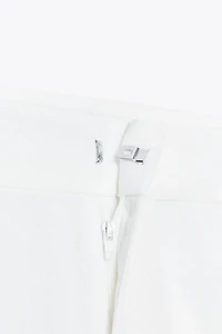 WIDE LEG LINEN BUCKLE PANTS
