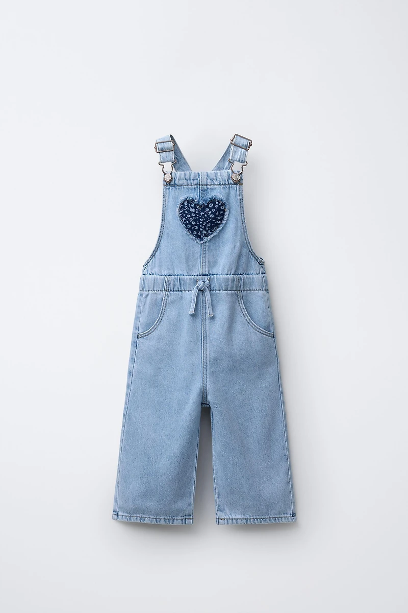SALOPETTE LONGUE DENIM PIÈCE CŒUR