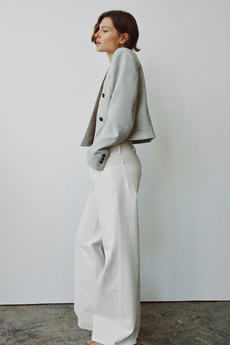 ZW COLLECTION WIDE LEG LOW RISE JEANS