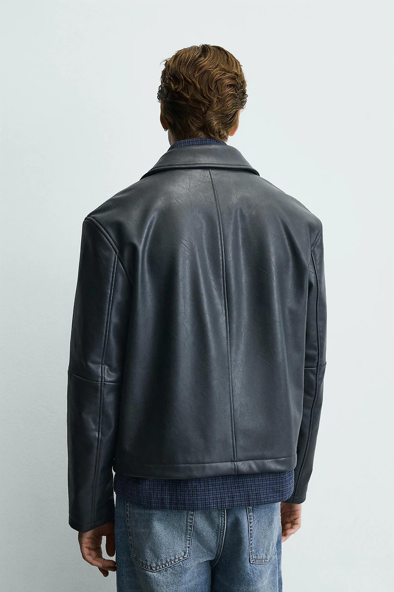 BLOUSON REGULAR FIT MATIÈRE SYNTHÉTIQUE
