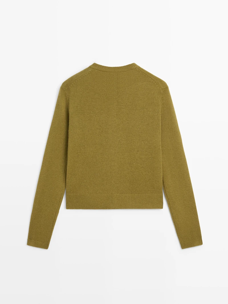 Cardigan 100 % laine avec boutons recouverts