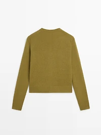 Cardigan 100 % laine avec boutons recouverts