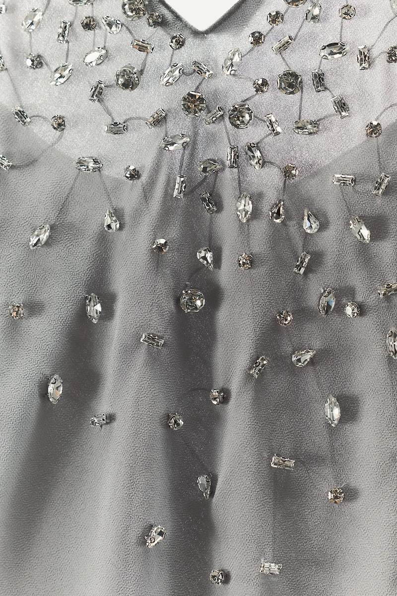 GEORGETTE DRESS WITH JEWEL STRAPS