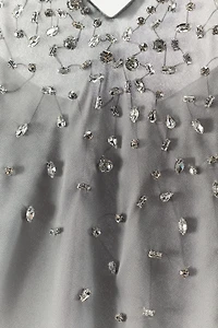 GEORGETTE DRESS WITH JEWEL STRAPS