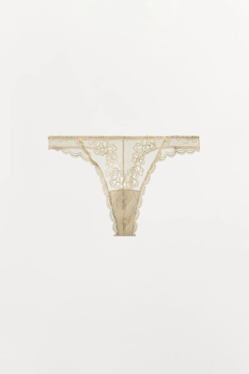 LACE MESH THONG