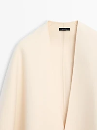 Wool blend felt texture cape