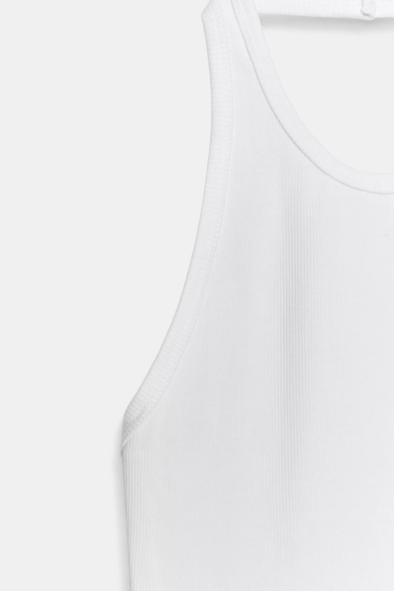 RIBBED HALTER TOP