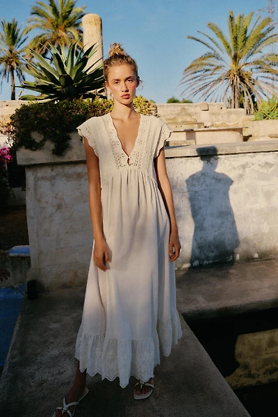 ROBE LONGUE EN MAILLE MIXTE