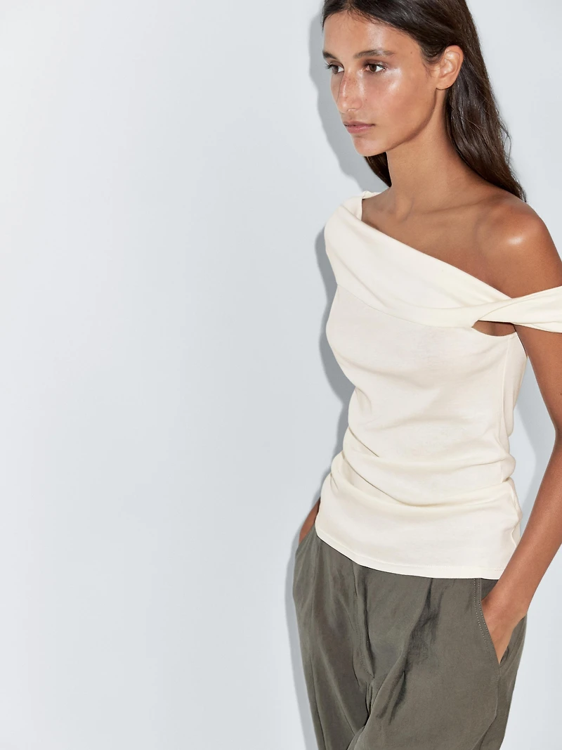 Draped top with knot detail
